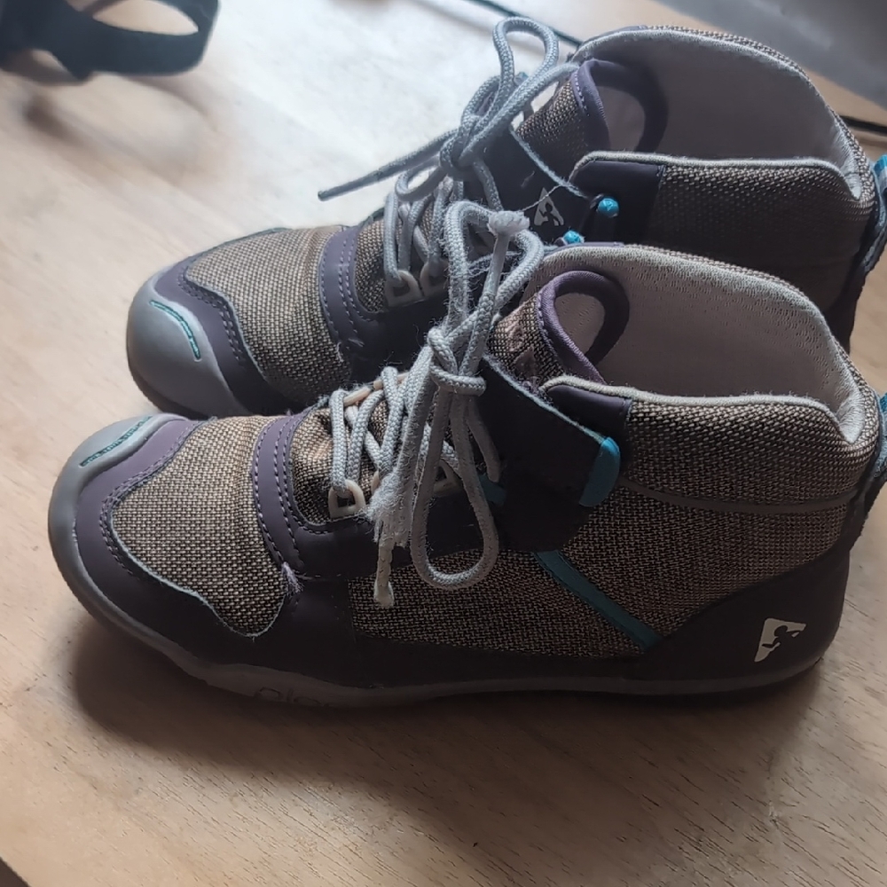 PLAE Kids High-Top Sneakers - Brown and Purple